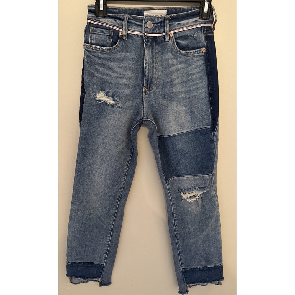 Dear John Women's Jodi Straight Jeans High Rise Ankle Length Size 24 Distressed